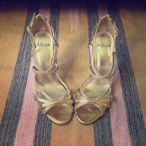 Gold Aqua heels.